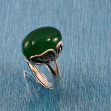 Load image into Gallery viewer, 9310153-Hand-Crafted-Sterling-Silver-Green-Agate-Solitaire-Ring