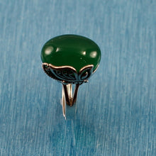 Load image into Gallery viewer, 9310153-Hand-Crafted-Sterling-Silver-Green-Agate-Solitaire-Ring