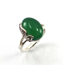 Load image into Gallery viewer, 9310153-Hand-Crafted-Sterling-Silver-Green-Agate-Solitaire-Ring