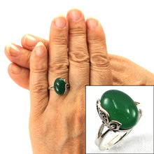 Load image into Gallery viewer, 9310153-Hand-Crafted-Sterling-Silver-Green-Agate-Solitaire-Ring