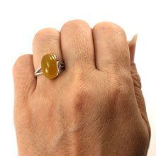 Load image into Gallery viewer, 9310154-Honey-Agate-Hand-Crafted-Sterling-Silver-Solitaire-Ring