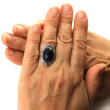 Load image into Gallery viewer, 9310161-Blue-Sandstone-Sterling-Silver-Hand-Crafted-Solitaire-Ring