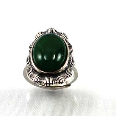 Green Agate Sterling Silver Hand Crafted Solitaire Ring