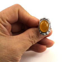 Load image into Gallery viewer, 9310164-Yellow-Agate-Sterling-Silver-Hand-Crafted-Solitaire-Ring