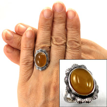 Load image into Gallery viewer, 9310164-Yellow-Agate-Sterling-Silver-Hand-Crafted-Solitaire-Ring