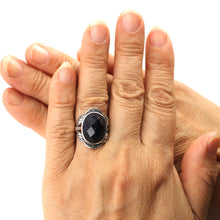 Load image into Gallery viewer, 9310171-Blue-Sandstone-Sterling-Silver-Hand-Crafted-Solitaire-Ring