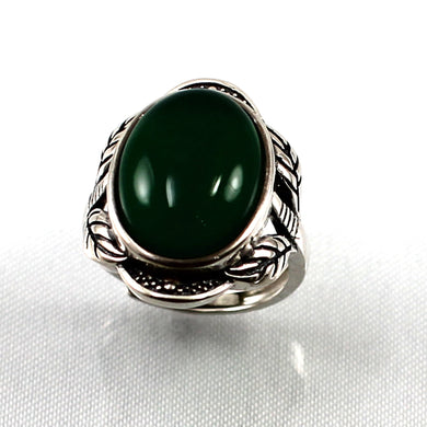 Green Agate Sterling Silver Hand Crafted Solitaire Ring