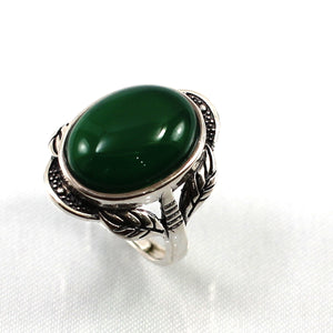 9310173-Green-Agate-Sterling-Silver-Hand-Crafted-Solitaire-Ring