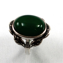 Load image into Gallery viewer, 9310173-Green-Agate-Sterling-Silver-Hand-Crafted-Solitaire-Ring