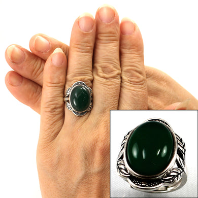 9310173-Green-Agate-Sterling-Silver-Hand-Crafted-Solitaire-Ring