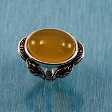 Load image into Gallery viewer, 9310174-Yellow-Agate-Sterling-Silver-Hand-Crafted-Solitaire-Ring