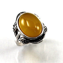 Load image into Gallery viewer, 9310174-Yellow-Agate-Sterling-Silver-Hand-Crafted-Solitaire-Ring