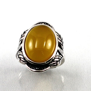 9310174-Yellow-Agate-Sterling-Silver-Hand-Crafted-Solitaire-Ring