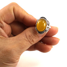 Load image into Gallery viewer, 9310174-Yellow-Agate-Sterling-Silver-Hand-Crafted-Solitaire-Ring