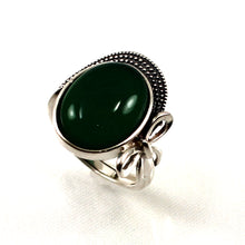 Load image into Gallery viewer, 9310183-Green-Agate-Sterling-Silver-Hand-Crafted-Solitaire-Ring