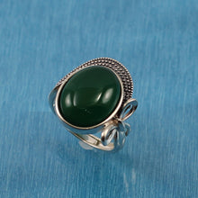 Load image into Gallery viewer, 9310183-Green-Agate-Sterling-Silver-Hand-Crafted-Solitaire-Ring