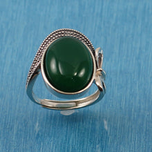 Load image into Gallery viewer, 9310183-Green-Agate-Sterling-Silver-Hand-Crafted-Solitaire-Ring