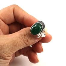 Load image into Gallery viewer, 9310183-Green-Agate-Sterling-Silver-Hand-Crafted-Solitaire-Ring