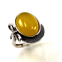 Load image into Gallery viewer, 9310184-Honey-Agate-Sterling-Silver-Hand-Crafted-Solitaire-Ring