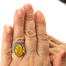 Load image into Gallery viewer, 9310184-Honey-Agate-Sterling-Silver-Hand-Crafted-Solitaire-Ring