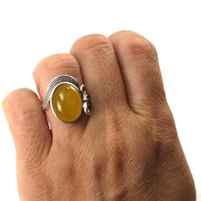 Load image into Gallery viewer, 9310184-Honey-Agate-Sterling-Silver-Hand-Crafted-Solitaire-Ring