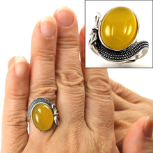 Load image into Gallery viewer, 9310184-Honey-Agate-Sterling-Silver-Hand-Crafted-Solitaire-Ring