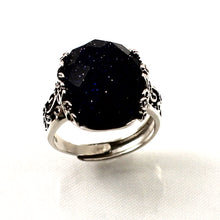 Load image into Gallery viewer, 9310191-Blue-Sandstone-Sterling-Silver-Hand-Crafted-Solitaire-Ring