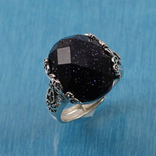 Load image into Gallery viewer, 9310191-Blue-Sandstone-Sterling-Silver-Hand-Crafted-Solitaire-Ring