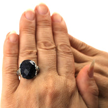 Load image into Gallery viewer, 9310191-Blue-Sandstone-Sterling-Silver-Hand-Crafted-Solitaire-Ring