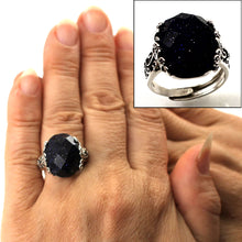 Load image into Gallery viewer, 9310191-Blue-Sandstone-Sterling-Silver-Hand-Crafted-Solitaire-Ring