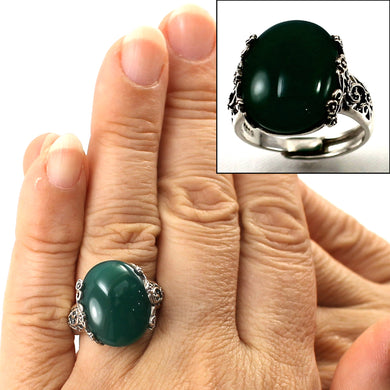 9310193-Green-Agate-Sterling-Silver-Hand-Crafted-Solitaire-Ring