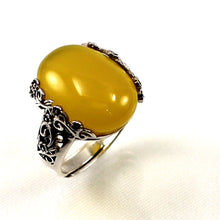 Load image into Gallery viewer, 9310194-Yellow-Agate-Sterling-Silver-Hand-Crafted-Solitaire-Ring