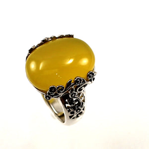 9310194-Yellow-Agate-Sterling-Silver-Hand-Crafted-Solitaire-Ring