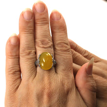 Load image into Gallery viewer, 9310194-Yellow-Agate-Sterling-Silver-Hand-Crafted-Solitaire-Ring