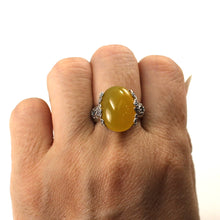 Load image into Gallery viewer, 9310194-Yellow-Agate-Sterling-Silver-Hand-Crafted-Solitaire-Ring