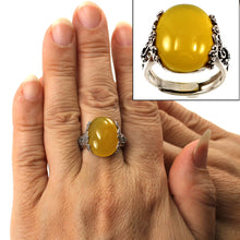 Load image into Gallery viewer, 9310194-Yellow-Agate-Sterling-Silver-Hand-Crafted-Solitaire-Ring