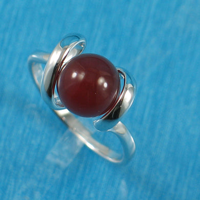 Sterling Silver Carnelian Solitaire Ring