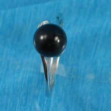 Load image into Gallery viewer, 9311051-Cute-Solid-Sterling-Silver-Cubic-Zirconia-Black-Onyx-Ring