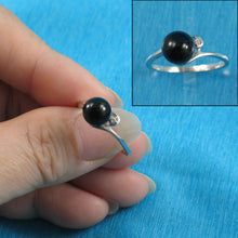 Load image into Gallery viewer, 9311051-Cute-Solid-Sterling-Silver-Cubic-Zirconia-Black-Onyx-Ring