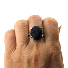 Load image into Gallery viewer, 9310601-Blue-Sandstone-925-Sterling-Silver-Solitaire-Ring