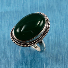 Load image into Gallery viewer, 9310613-Sterling-Silver-Green-Agate-Gemstone-Solitaire-Ring