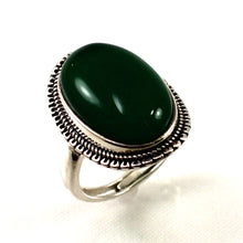 Load image into Gallery viewer, 9310613-Sterling-Silver-Green-Agate-Gemstone-Solitaire-Ring