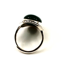 Load image into Gallery viewer, 9310613-Sterling-Silver-Green-Agate-Gemstone-Solitaire-Ring