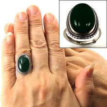 Load image into Gallery viewer, 9310613-Sterling-Silver-Green-Agate-Gemstone-Solitaire-Ring