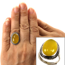 Load image into Gallery viewer, 9310604-Yellow-Agate-Gemstone-925-Sterling-Silver-Solitaire-Ring