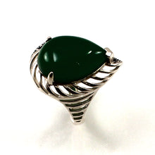 Load image into Gallery viewer, 9310623-Solid-Sterling-Silver-Green-Agate-Gemstone-Solitaire-Ring