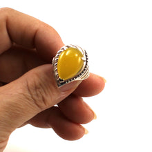 Load image into Gallery viewer, 9310624-Solid-Sterling-Silver-Honey-Agate-Gemstone-Solitaire-Ring