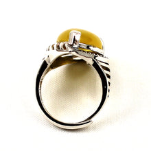 Load image into Gallery viewer, 9310624-Solid-Sterling-Silver-Honey-Agate-Gemstone-Solitaire-Ring