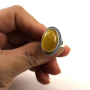 9310634-Solid-Sterling-Silver-Yellow-Agate-Solitaire-Adjustable-Size-Ring