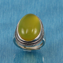 Load image into Gallery viewer, 9310634-Solid-Sterling-Silver-Yellow-Agate-Solitaire-Adjustable-Size-Ring